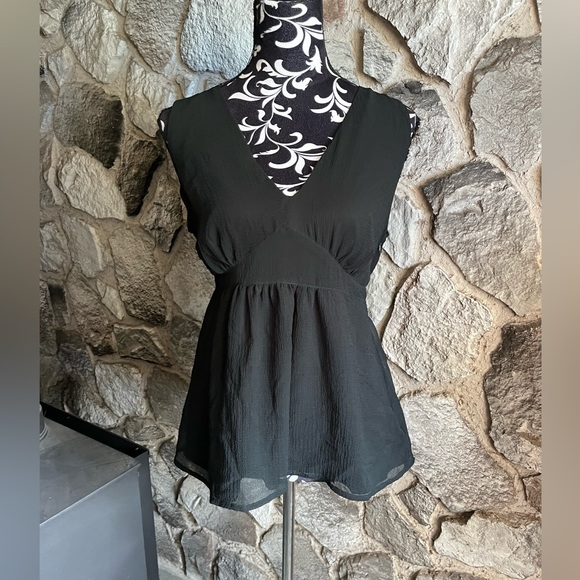 Merona Tops - Merona Black Tie Back Tank Top L
